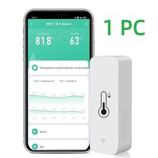 Smart Thermometer Hygrometer Wi-Fi Temperature Humidity Sensor with App Alert US