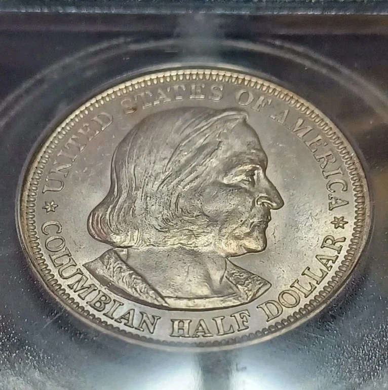 1893 50C Columbian Expo *Rare High Grade* Commemorative Half Dollar ICG MS64  - Image 4 of 4