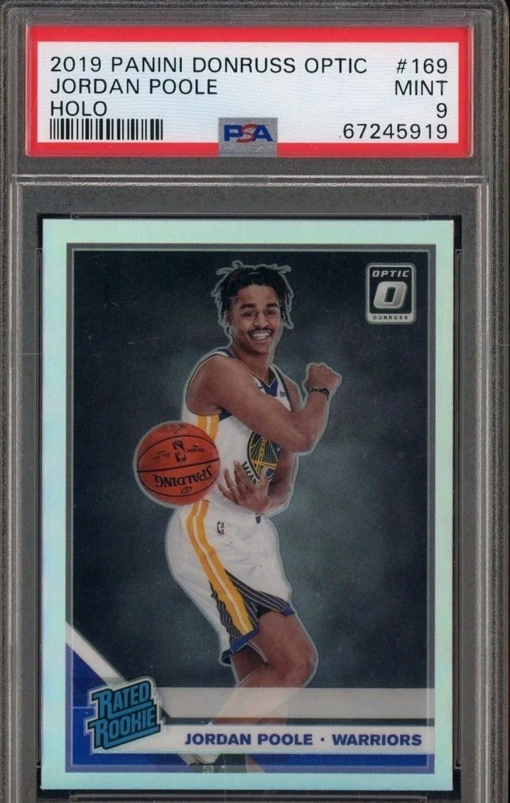 2019 Donruss Optic Holo Prizm #169 Jordan Poole Warriors RC Rookie PSA 9 MINT