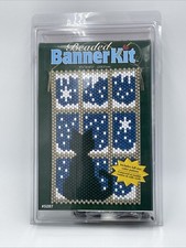 The Beadery Cat In Window Beaded Banner Kit Snow 9x14 Wall Hanging NEW