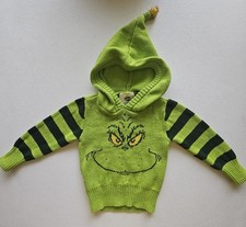 Dr Suess The Grinch Baby Hoodie Sweater Christmas Holiday Winter Wear 6-9 Mo.