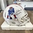 John Hannah Signed New England Patriots Football Mini  Helmet Schwartz Sports