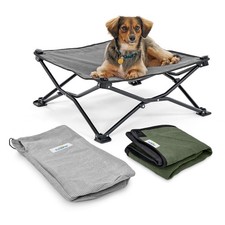 On-The-Go Elevated Dog Bed Kit   Portable  Cooling Travel Cot with HeatShiel...