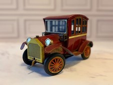 Vintage 1960s Tin Battery Operated Sedan 9" Red Car  Rosko Style - Untested