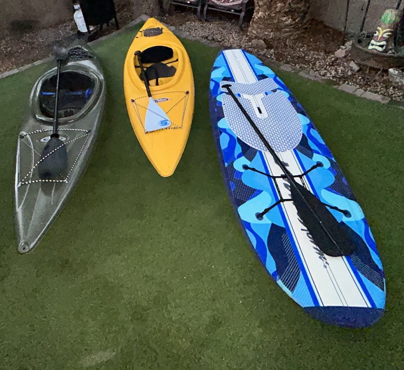 S & 10ft Foam Paddle Board W Paddles 3 Included!