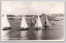 Yachts in the Pool St Mary's Isles of Scilly RPPC Postcard E13 Sailing Boats