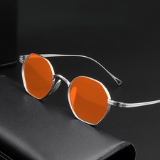 Gafas de sol de lectura de titanio monturas de polígono moda borde completo lectores hombres mujeres