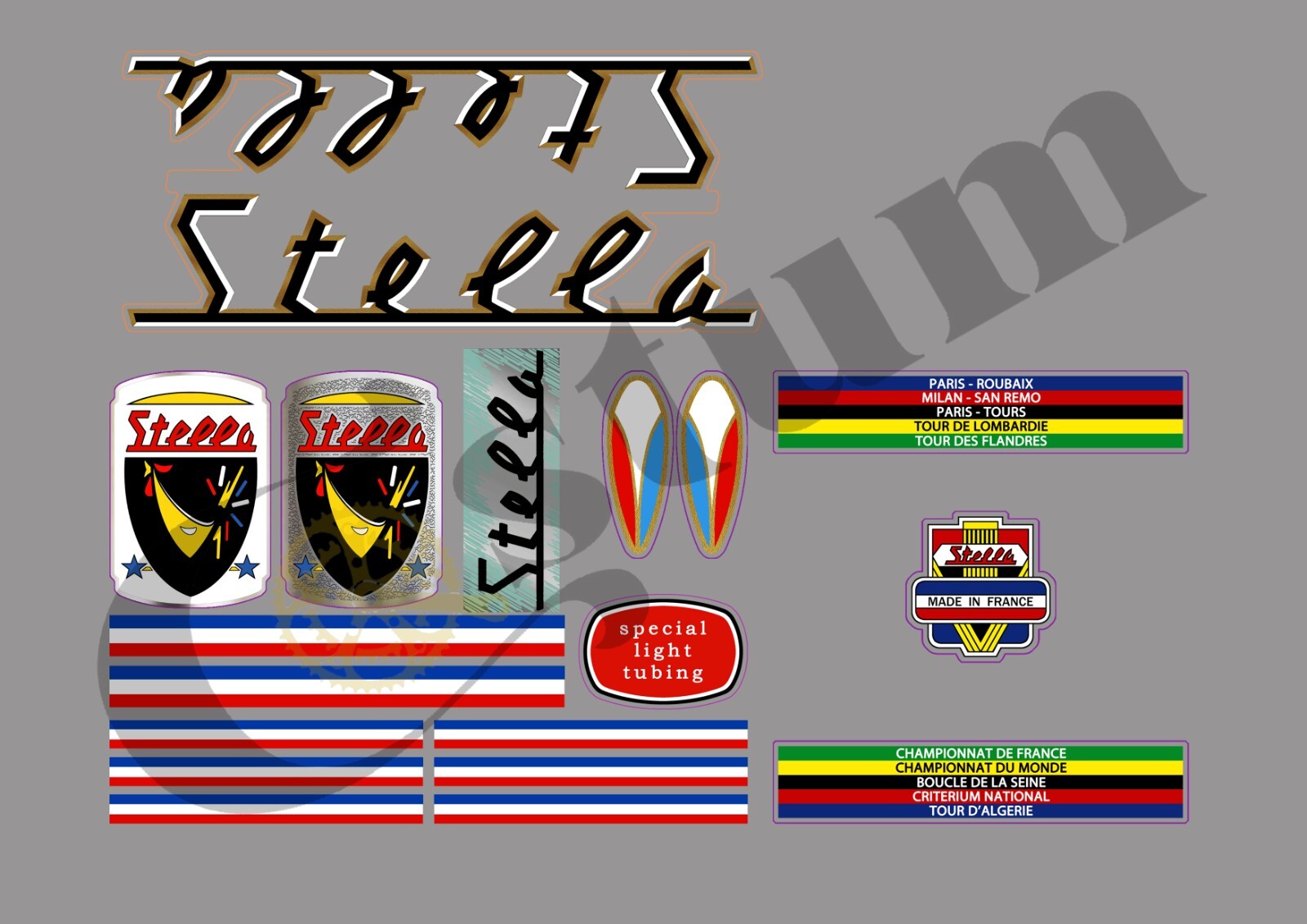 Stickers vélo STELLA vinyle anti-rayures kit de décoration universel pour vtt et vélo de route