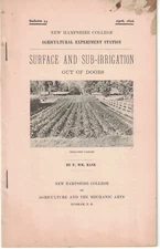 Rane, F Wm NH College AGRICULTURAL EXPERIMENT STA Surface and Sub-Irrigation