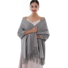 Winter Scarfs for Women Pashmina Shawls Wraps for Evening Dresses Large Grey