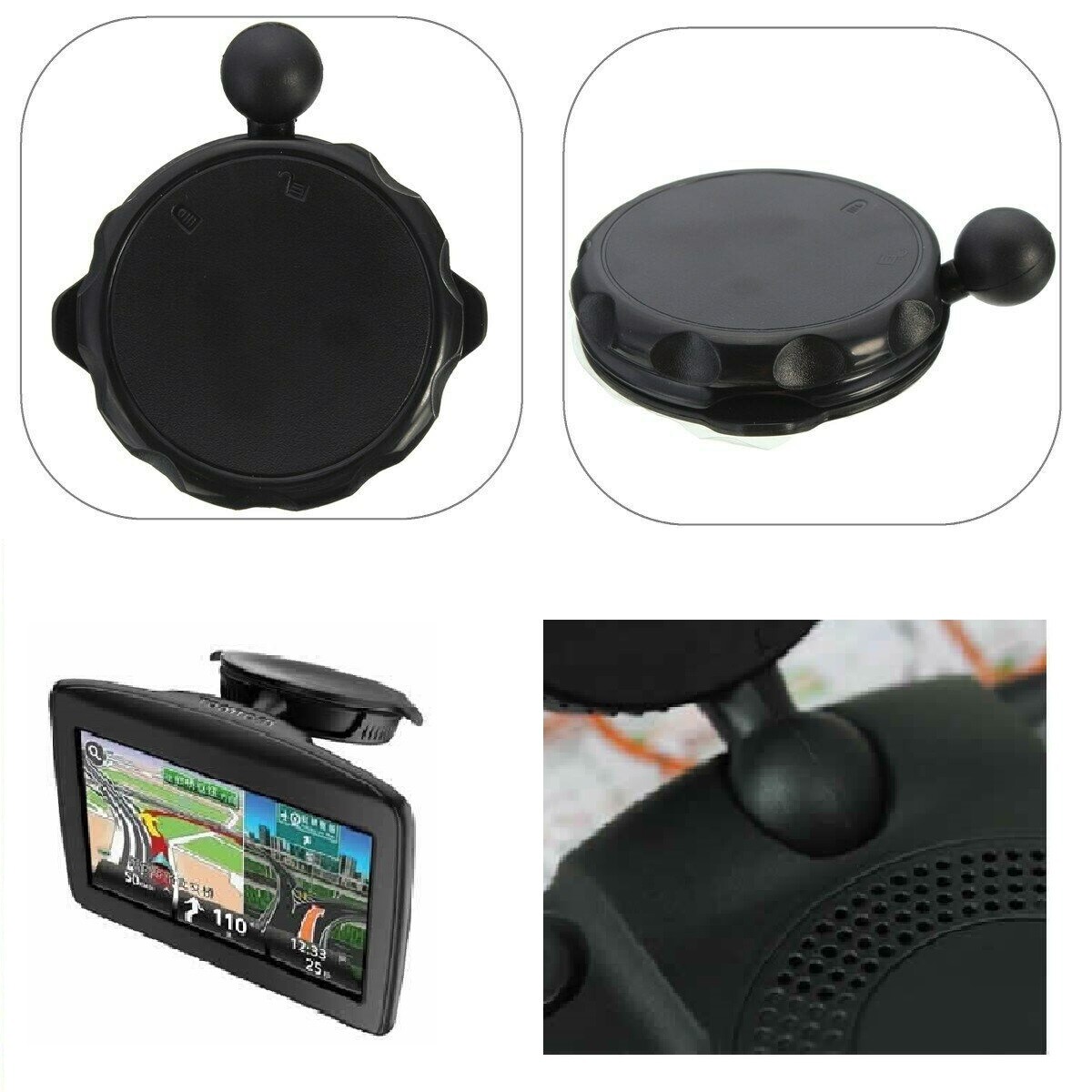 Windshield Suction Cup Mount For TomTom GPS - Compatible With Via, GO Live, Start Series Models