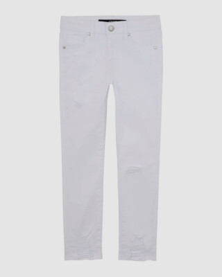 $49 Joe's Kid's Girl's White The Markie Mid-Rise Distressed Skinny Jeans Size 7