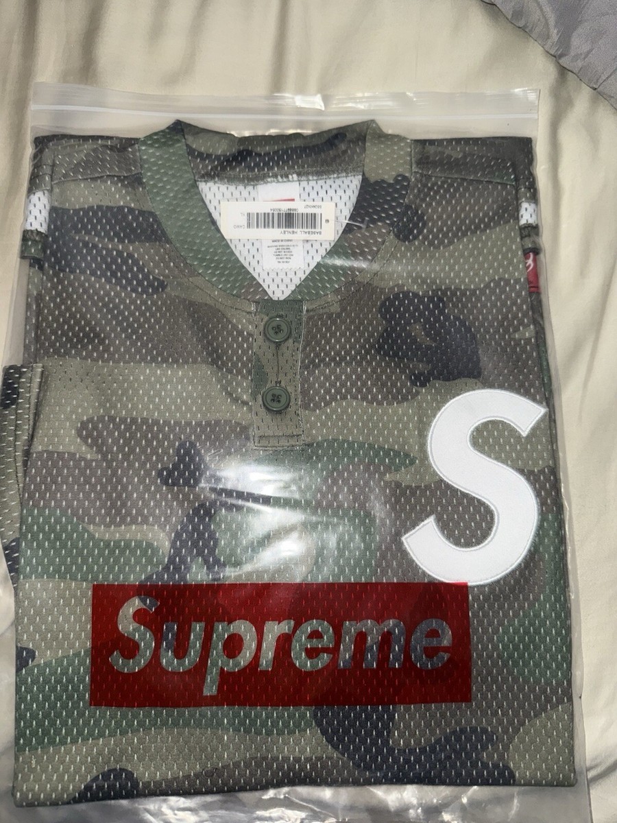 【SUPREME】S LOGO BASEBALL HENLEY WOODLAND CAMO - 24FW Buy Supreme S Logo Baseball Henley 'Woodland Camo