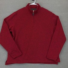 Wrangler Sweater Quarter Zip Mens Extra Large XL Long Sleeve Red Solid Pullover