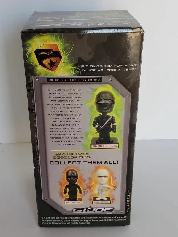 Funko Wacky Wobbler Bobble Head G.I. Joe The Rise of Cobra Snake Eyes 2009 nuevo en caja Foto 3 de 4