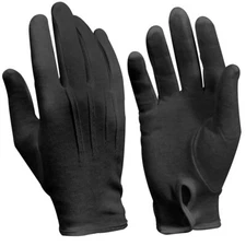 100% Cotton Black Parade Marching Band Gloves Tuxedo Waiter Formal Wear