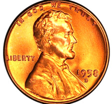  1958-d Lincoln Wheat Cent Gem Bu 1c Brilliant Uncirculated From Obw Roll
