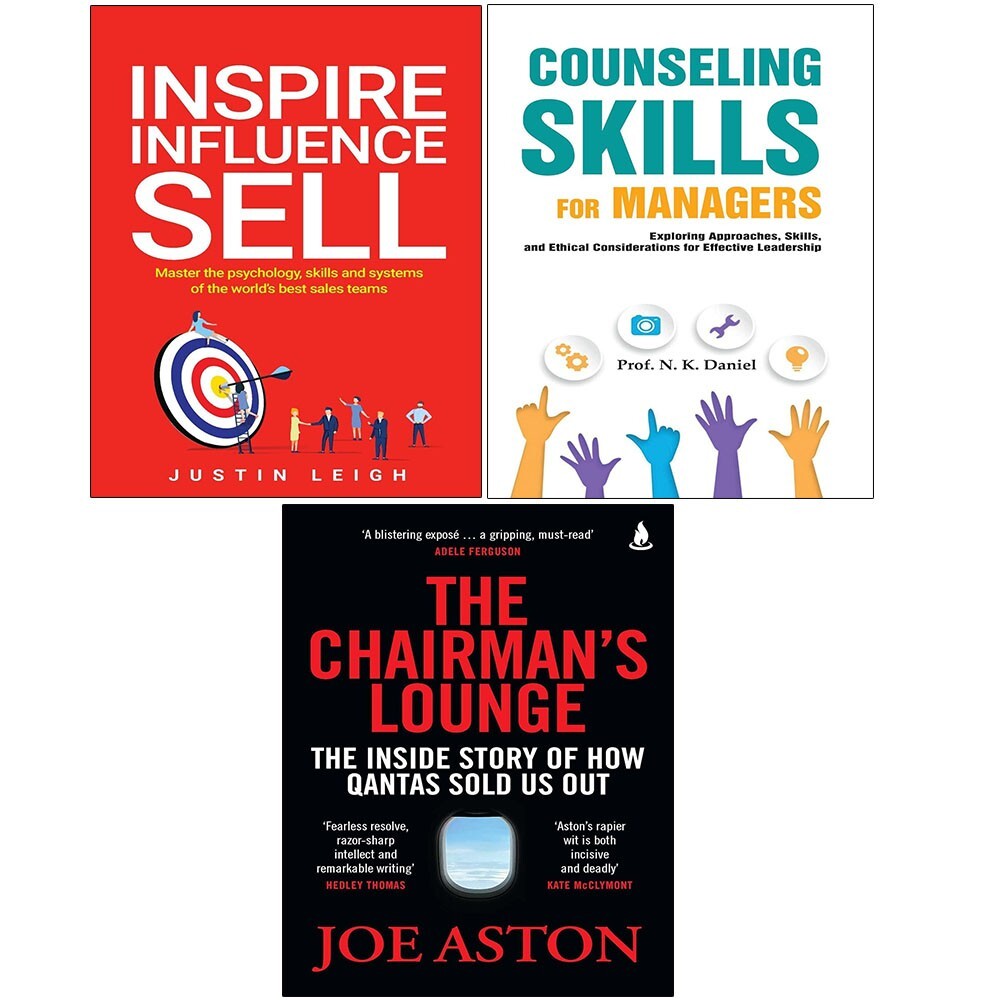 The Book Bundle Unisex Chairman's Lounge,Inspire Influence Sell, Counseling Skills Managers 3 Books Set - Image 2