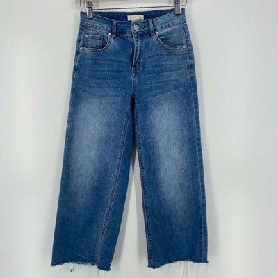 Blue Flared Wide Leg Medium Wash 