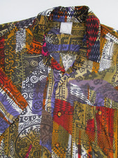 Mens Small Ocean Pacific OP Shirt Hawaiian Vintage rayon multicolor swirl