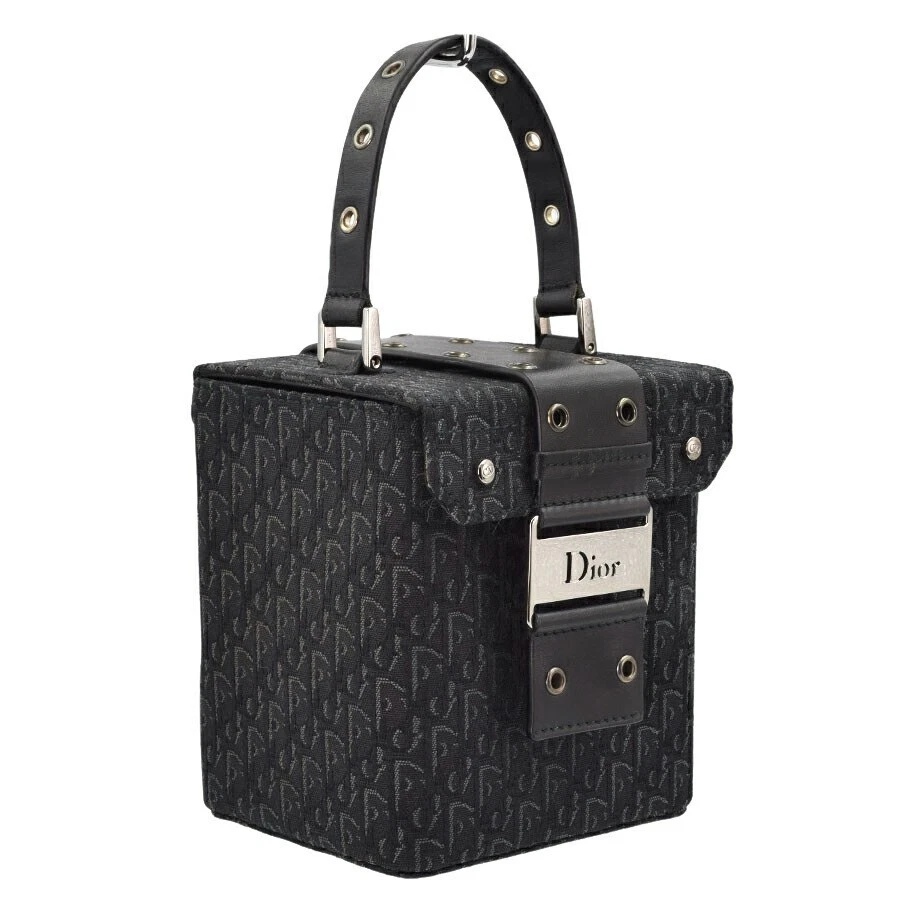 Sac fourre tout Christian Dior Trotter HE1002 Vanity toile cuir noir