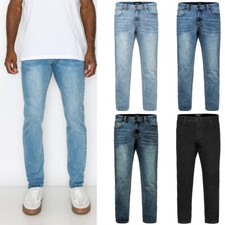 Victorious Men's Premium Stretch Washed Basic Loose Fit Denim Jeans DL1007EY