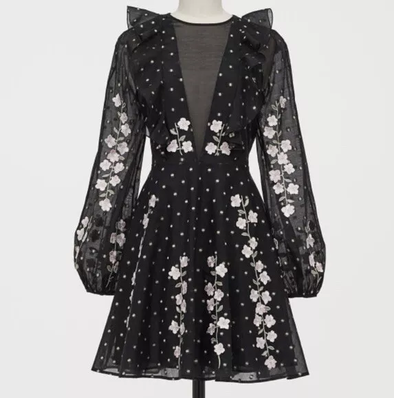 Giambattista Valli x HM H&M Dress with Embroidery Black US Size 4