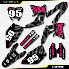Black & Pink Fierce Graphics Decal Kit fits Suzuki RMZ450 08-17 RMZ 450 