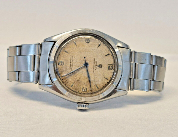 1950s ROLEX 6085 & GAY FRERES stretch bracelet semi bubbleback super Oyster OCC