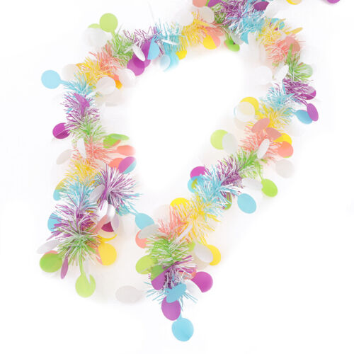 Easter Garlands Stripe Tinsel Wreath Spring Easter Home Decoration Ornament  _cu - Picture 1 of 12