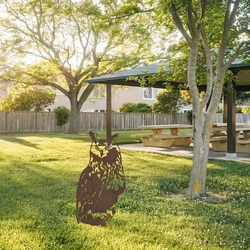 Rostige Eule Deko Edelrost Metall Vogel Stecker Gartendeko Rostoptik Premium - Bild 3 von 4