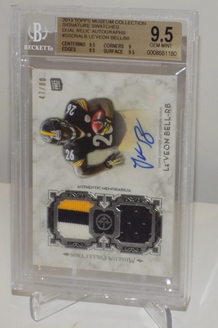 Le'Veon Bell Topps Museum Collection Signature Swatches Dual Relic Autograph #LB Base