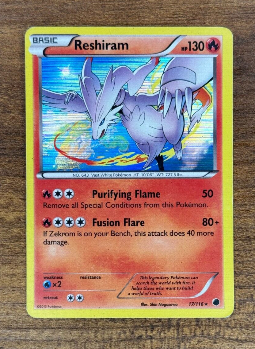 Pokemon Card Reshiram 17/116 Plasma Freeze Holo MP