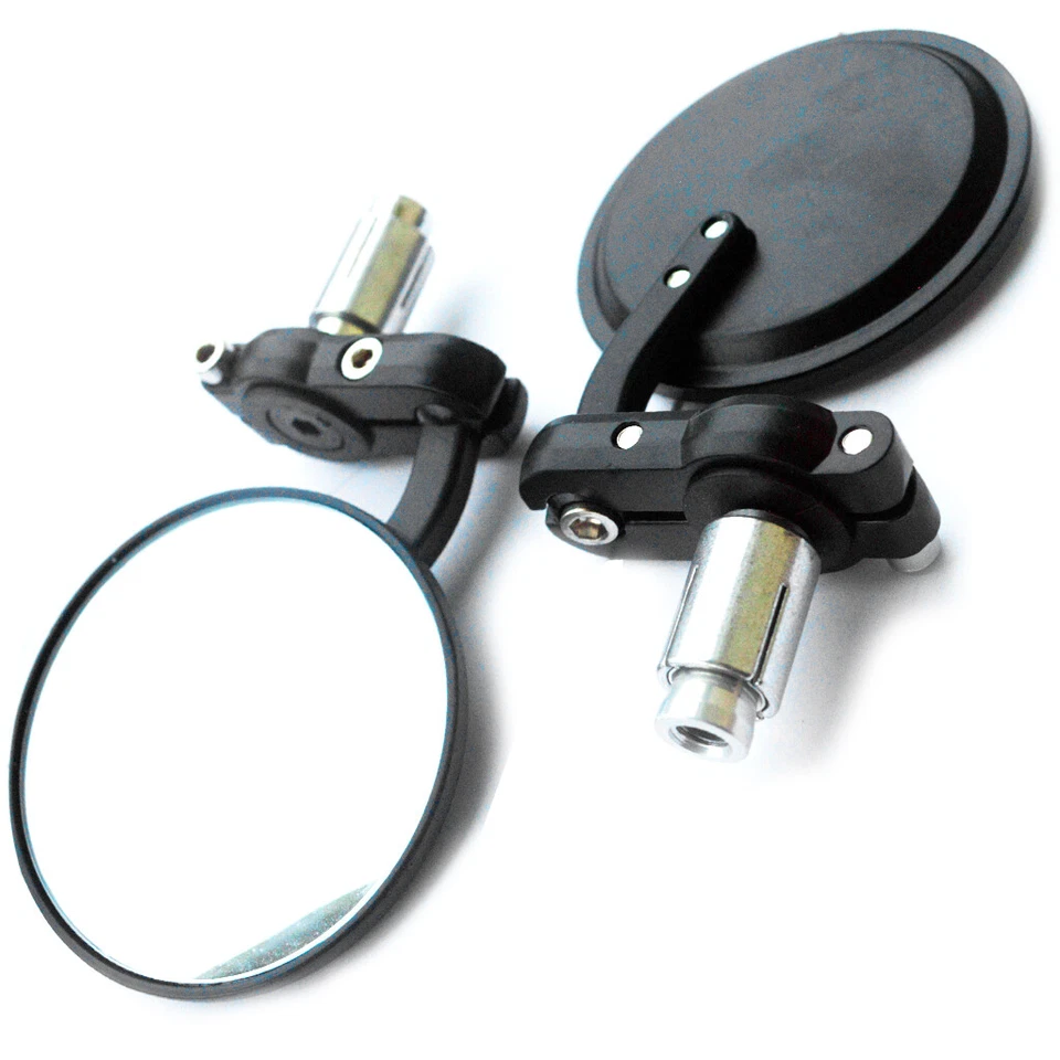 Black CNC Motorcycle Rearview MIRRORS for 7/8" Handle Bar End CAFE RACER BOBBER - Image 4 of 4