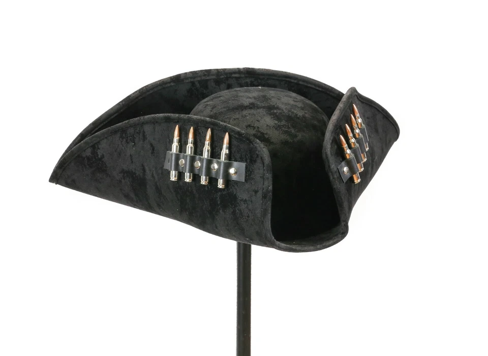 Black Pirate Hat Real .223 M16 Rife Bullet Copper Tips Costume Corsair Cosplay - Image 4 of 4