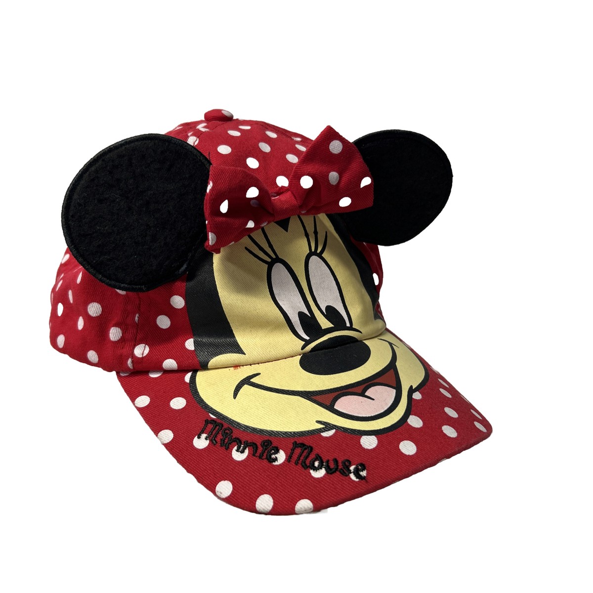 Disney Mini Mouse Red white Polka Dot Cap With Ears Girls/ Niñas