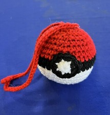 Crocheted Pok mon Ball With Hanger
