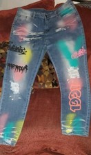 2024 HOT New Hip Hop Mens personalized fashion jeans 36 Multi Color Purple Brand