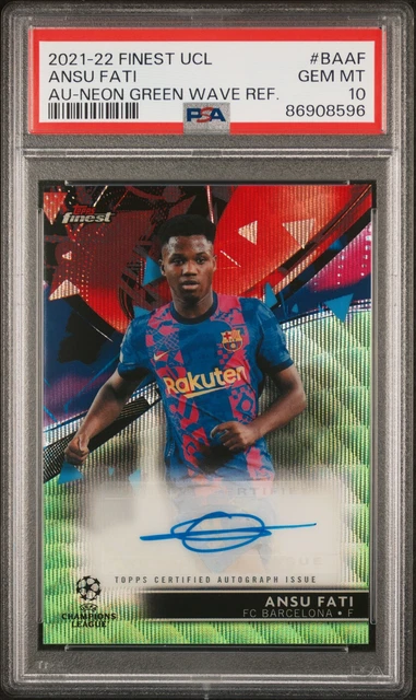 Ansu Fati 2021-2022 Topps Finest UEFA Champions League Autographs #BAAF PSA 10