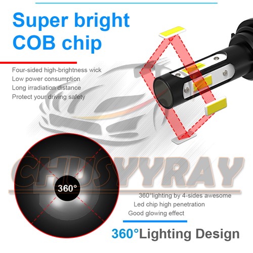 H7 Xenon White LED High Low Beam Headlight Bulb For BMW 320i 328i 330i 335i 340i - Picture 5 of 12