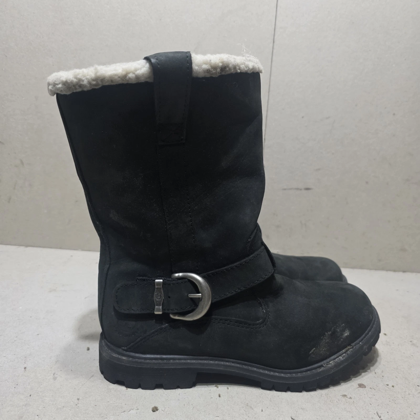 TIMBERLAND 8712A NELLIE BOOTS WOMEN'S LEATHER/FABRIC CAMPING BLACK UK5 US7 EU38