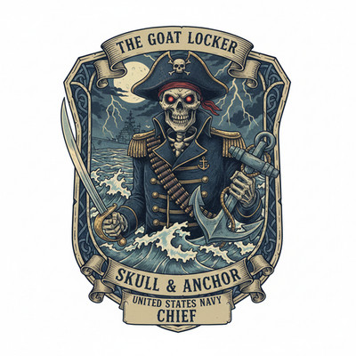 The Goat Locker US Navy Chief Sticker USN Sailor Gift Prior Service 4'' Decal