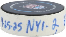 Chris Terry New York Islanders GU Goal Puck From September 25, 2025 vs Rangers