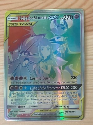 Pokémon Solgaleo & Lunala GX TAG TEAM Secret Rare Holo Sm-Cosmic