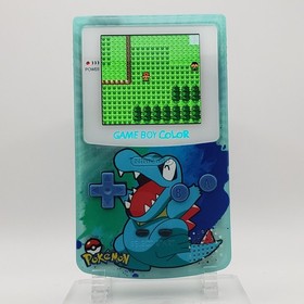 Laminated OLED Screen - Totodile Game Boy Color w/ Case - New Speaker, Recapped