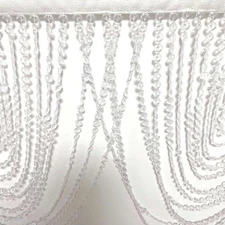 2 Clear Acrylic Crystal Beaded Curtain Valance Fabric Top Rod Pocket Party Event