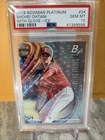 2018 Bowman Platinum Baseball #34 Shohei Ohtani White Ice PSA 10 rookie U100 Pop