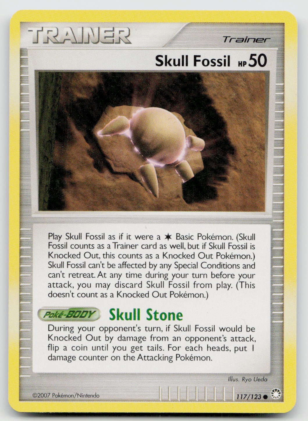 Skull Fossil 117/123 Common Mysterious Treasures Pokemon Lightly Played