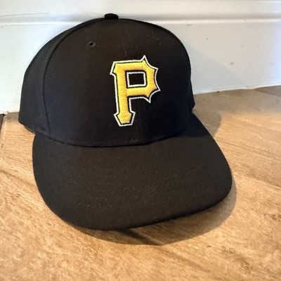 Pirates Pittsburgh Baseball Cap Hat Fitted Mens 7 1/8 Black MLB New Era 59FIFTY