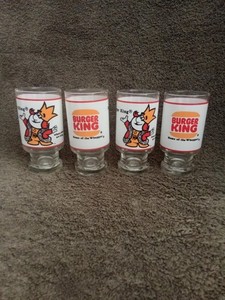 1970'S BURGER KING WHERE KIDS ARE KING HOME OF THE WHOPPER GLASSES LOT OF 4